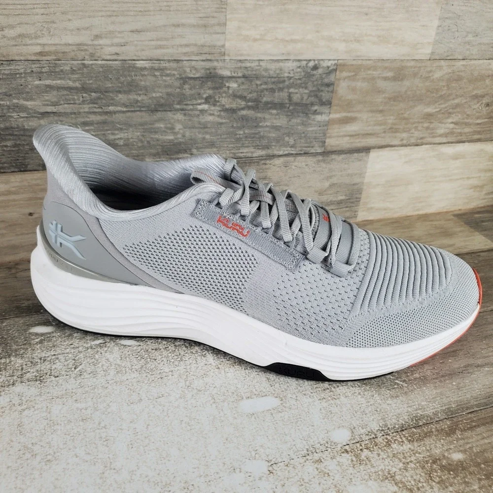 KURU Atom 2 Mens Shoes Sz 13 M Running Dove Gray Bright White Lace Up Sneakers